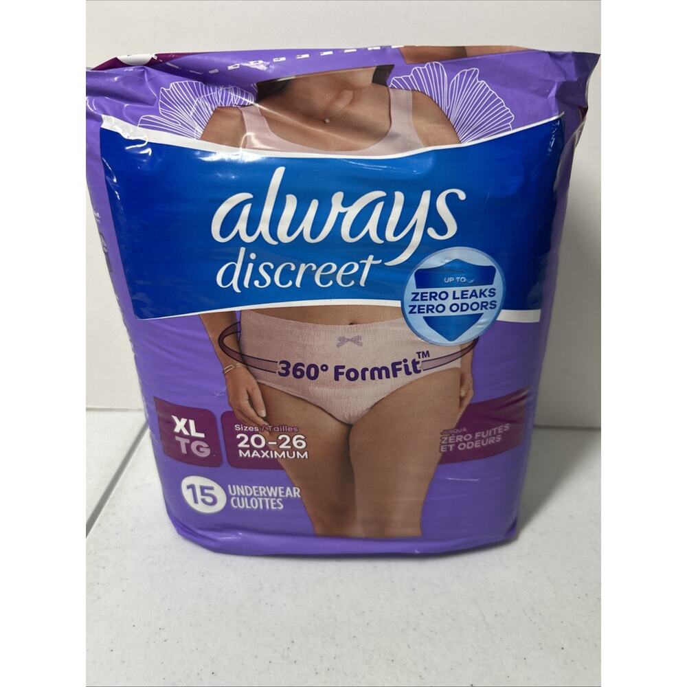 Always Discreet Adult Incontinence & Postpartum Underwear for Women XL